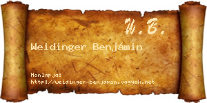 Weidinger Benjámin névjegykártya