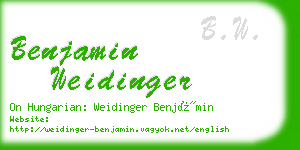 benjamin weidinger business card